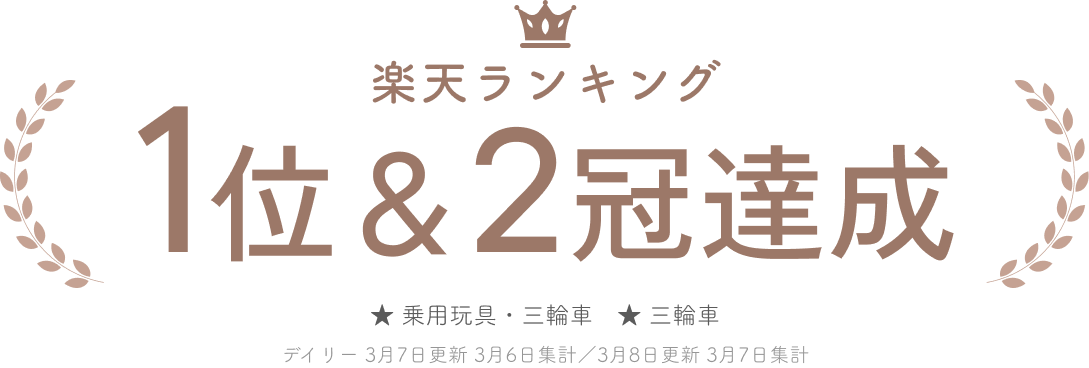 楽天ランキング 1位＆2冠達成